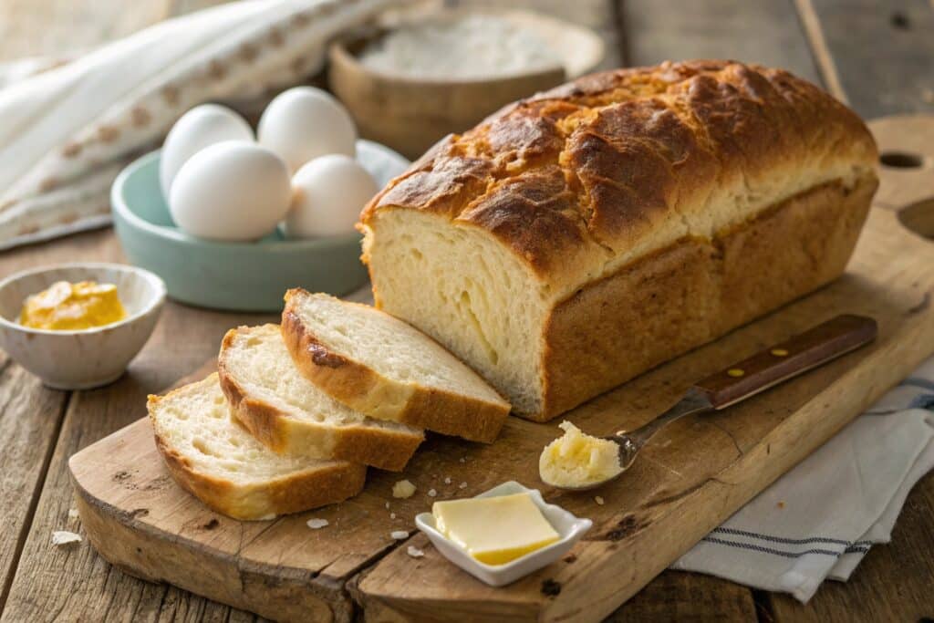 carnivore bread sliced on rustic wooden surface