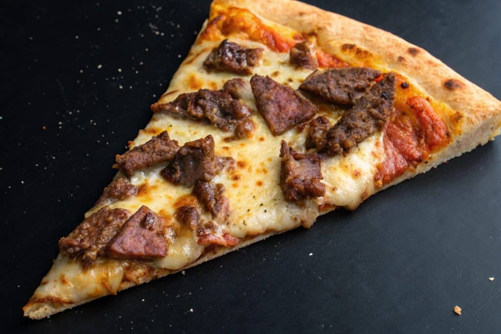 Carnivore diet meal plan recipe card pizza slice