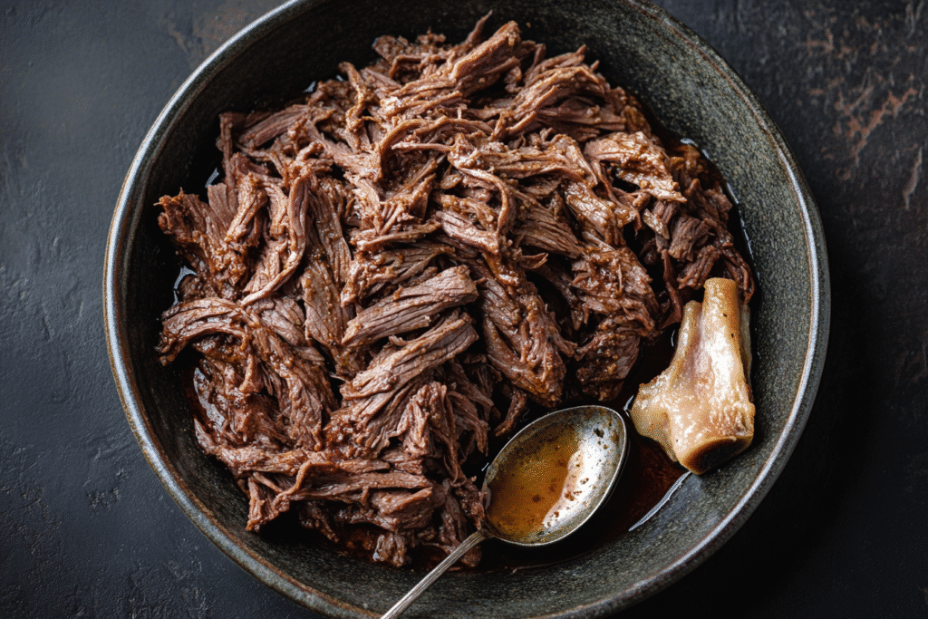 Carnivore slow cooker recipes with shredded beef chuck roast and bone marrow
