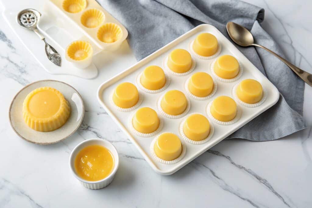 frozen custard cubes made with cream and egg yolks for carnivore desserts