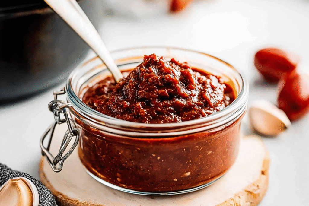 hello fresh tex mex paste recipe in glass jar with spoon