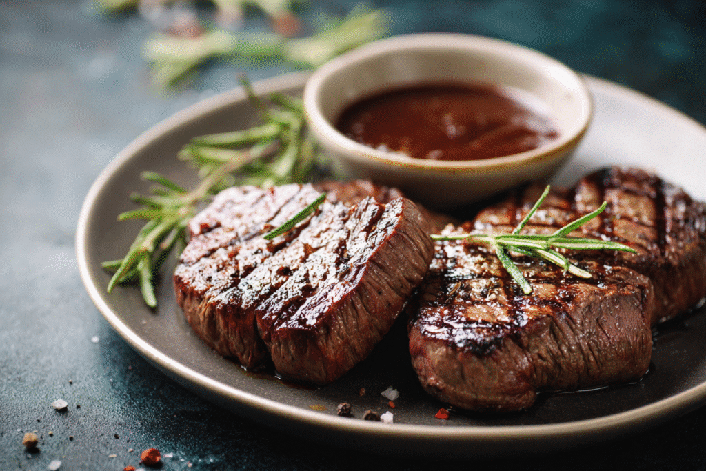 Carnivore steak sauce served with beef tenderloin