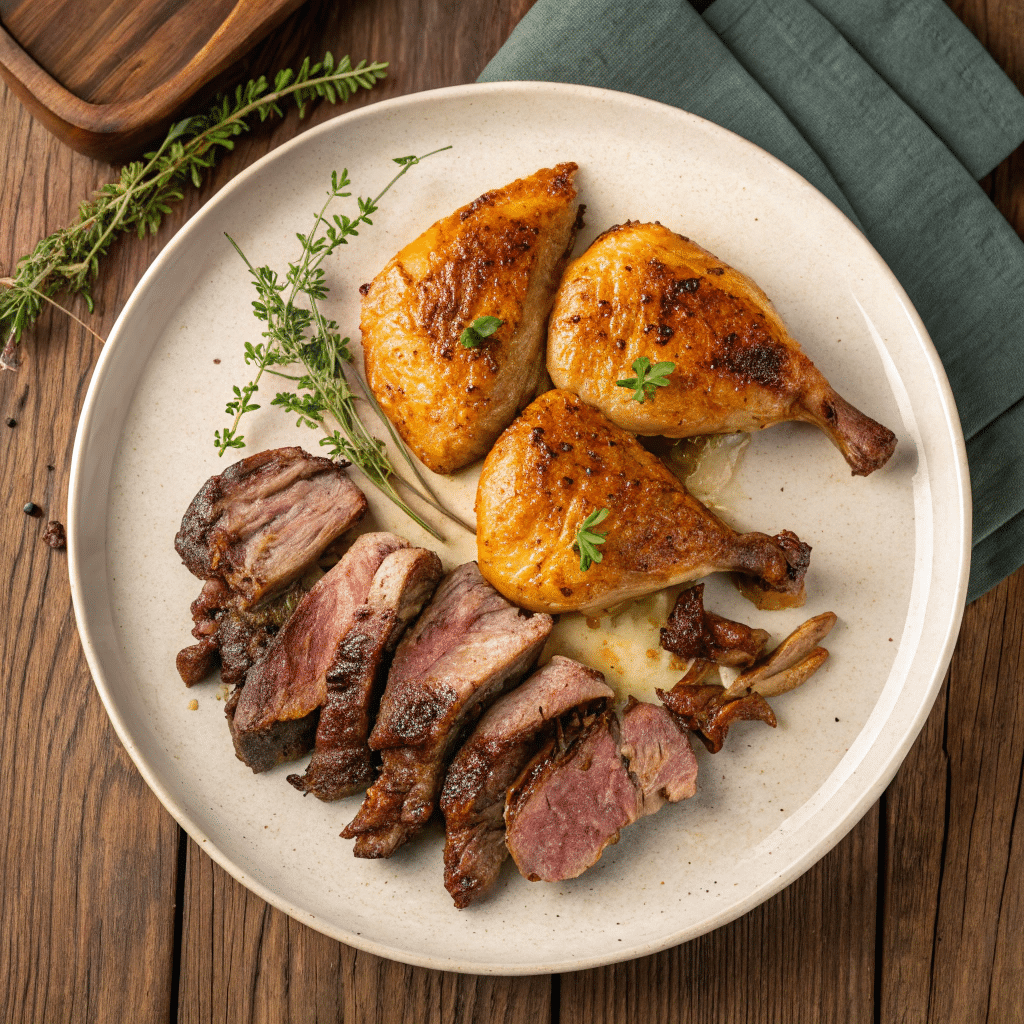roasted chicken thighs with ribeye leftovers carnivore style